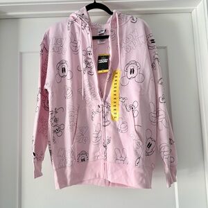 NWT-Disney Light Pink Mickey Mouse Embroidered Hoodie/Jacket SZ M